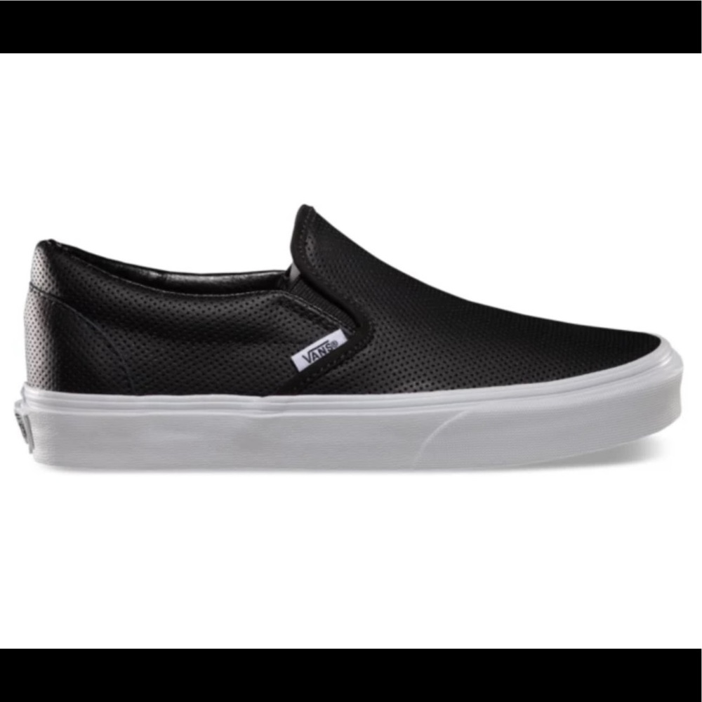 Vans Perf leather slip-on, black, size 8